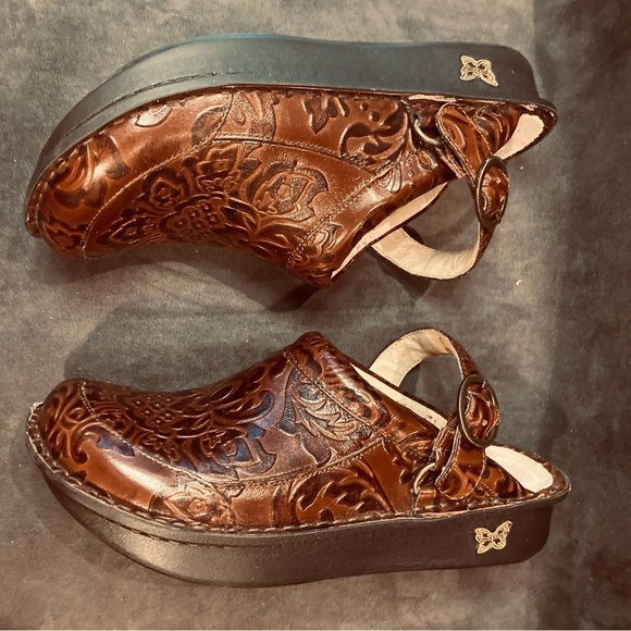 ALEGRIA Sz 41 Allie Yeehaw Western  Inspired Comfort Clogs With Strap Shoes - Picture 6 of 12